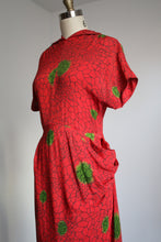 Load image into Gallery viewer, vintage 1940s novelty rayon dress {xs}