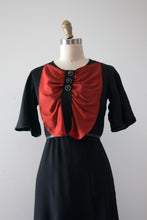 Load image into Gallery viewer, vintage 1930s black and orange dress