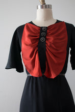 Load image into Gallery viewer, vintage 1930s black and orange dress