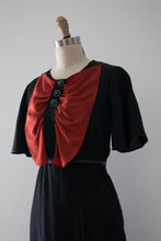 Load image into Gallery viewer, vintage 1930s black and orange dress