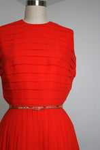 Load image into Gallery viewer, vintage 1960s orange chiffon dress {s}