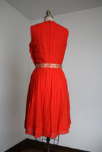 Load image into Gallery viewer, vintage 1960s orange chiffon dress {s}
