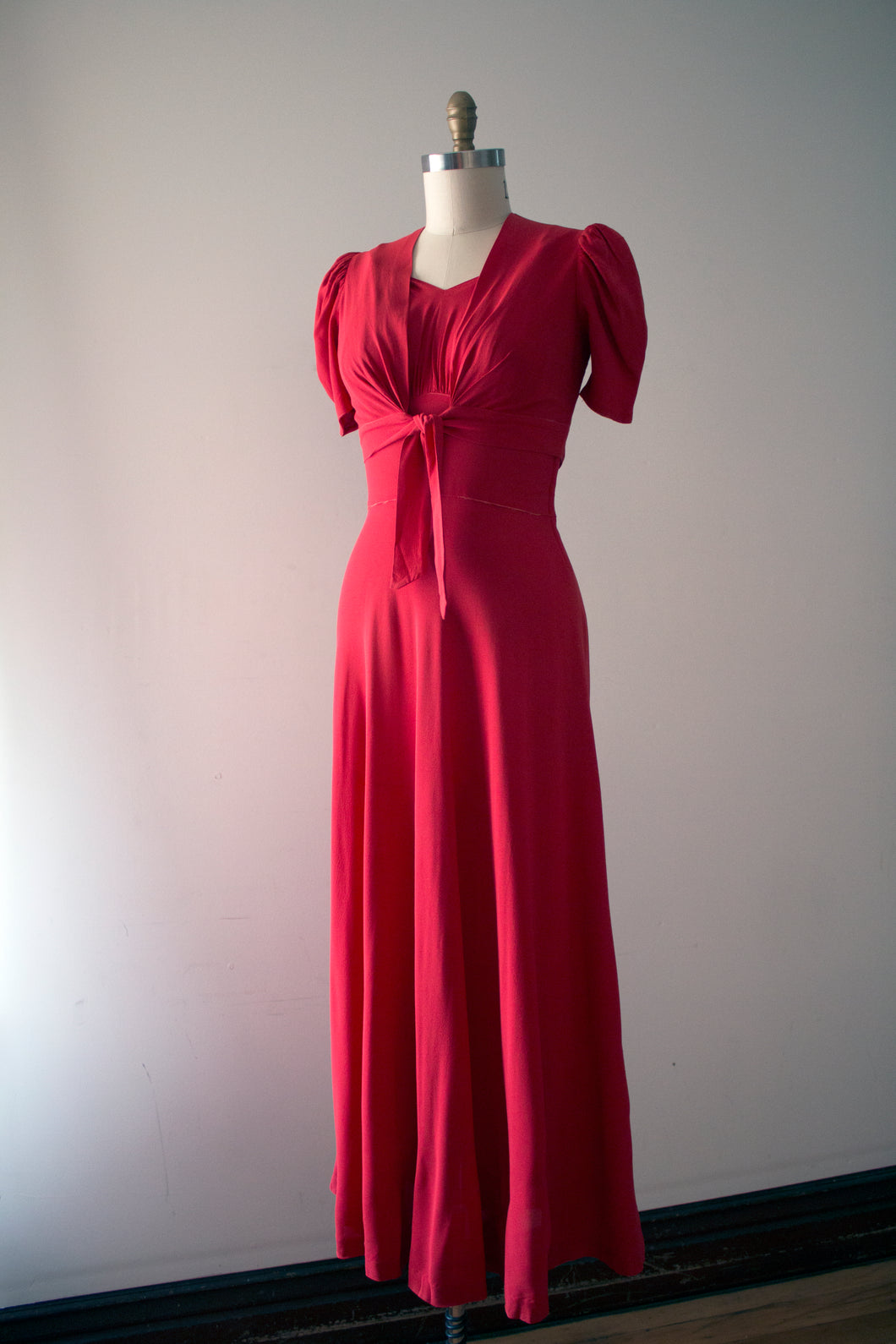 MARKED DOWN vintage 1930s orange rayon gown set