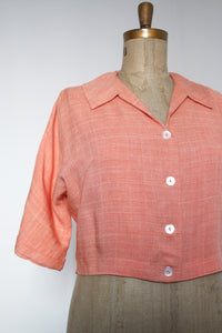 vintage 1950s orange cropped jacket {1X}
