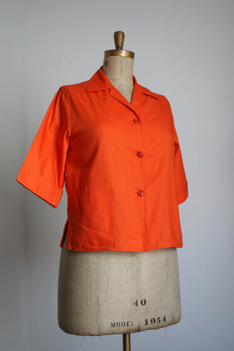 MARKED DOWN NOS vintage 1950s orange sailor jacket {XL}
