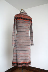 vintage 1970s knit turtleneck dress {m}