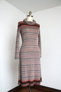 vintage 1970s knit turtleneck dress {m}