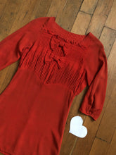 Load image into Gallery viewer, vintage 1940s orange crepe blouse