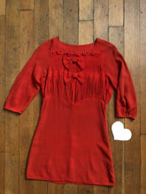 Load image into Gallery viewer, vintage 1940s orange crepe blouse