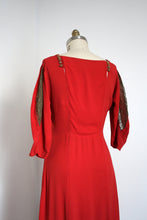 Load image into Gallery viewer, vintage 1930s orange rayon gown