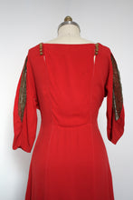 Load image into Gallery viewer, vintage 1930s orange rayon gown