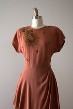 Load image into Gallery viewer, vintage 1940s beaded rayon dress