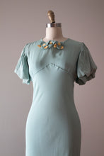 Load image into Gallery viewer, vintage 1930s pale blue bias cut dress set with hat