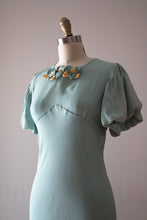 Load image into Gallery viewer, vintage 1930s pale blue bias cut dress set with hat
