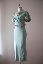 Load image into Gallery viewer, vintage 1930s pale blue bias cut dress set with hat