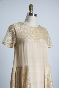 vintage 1920s peachy silk dress {s} AS-IS