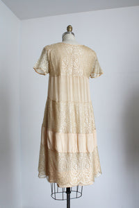 MARKED DOWN vintage 1920s peachy silk dress {s} AS-IS