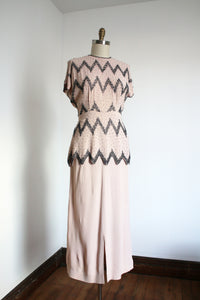 MARKED DOWN vintage 1940s beaded dress {m}