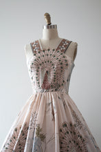 Load image into Gallery viewer, vintage 1970s Peacock novelty dress