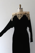 Load image into Gallery viewer, SALE vintage 1930s black velvet evening gown