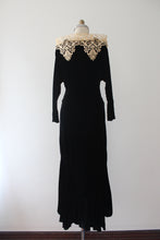 Load image into Gallery viewer, SALE vintage 1930s black velvet evening gown