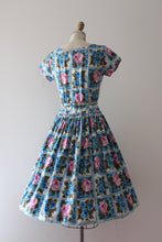 Load image into Gallery viewer, vintage 1950s rose print cotton dress