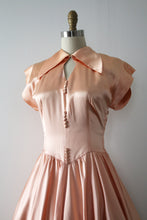 Load image into Gallery viewer, vintage 1940s pink satin dress