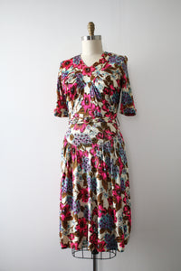 MARKED DOWN vintage 1940s rayon jersey dress