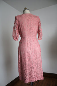 vintage 1950s pink lace dress {m}