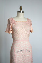 Load image into Gallery viewer, vintage 1930s pink lace dress {m}