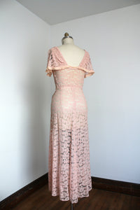 vintage 1930s pink lace dress {m}