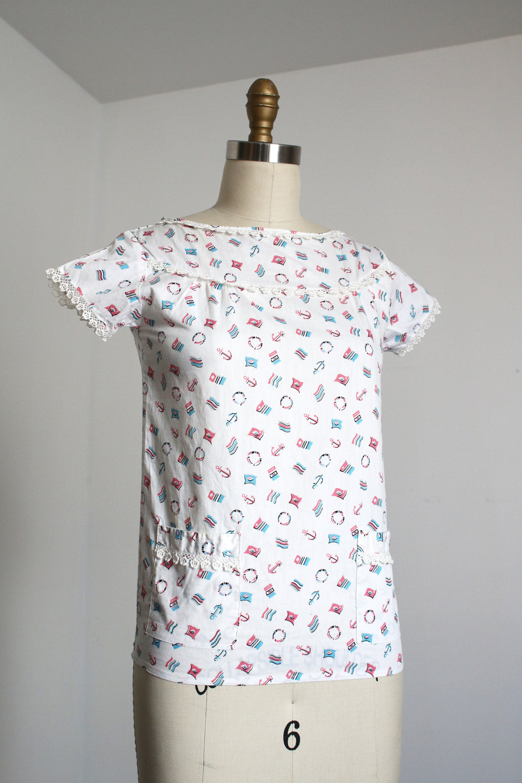 vintage 1960s nautical blouse {xs}