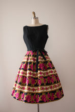 Load image into Gallery viewer, vintage 1950s floral rose print dress set