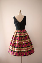 Load image into Gallery viewer, vintage 1950s floral rose print dress set