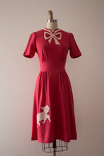 Load image into Gallery viewer, vintage 1940s pink wool novelty dress