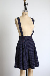 MARKED DOWN vintage 90s does 30s polka dot shorteralls {S}