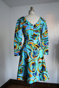 MARKED DOWN vintage 1960s psychedelic dress {s}