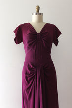 Load image into Gallery viewer, vintage 1940s purple rayon gown