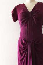 Load image into Gallery viewer, vintage 1940s purple rayon gown