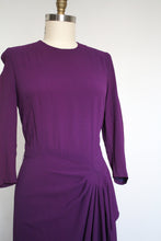 Load image into Gallery viewer, vintage 1940s purple rayon dress {L}