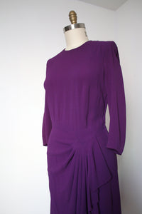 vintage 1940s purple rayon dress {L}