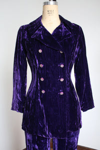 vintage 1970s velvet pant & jacket set {xs/s}