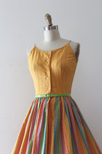 Load image into Gallery viewer, vintage 1950s rainbow sun dress