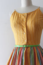 Load image into Gallery viewer, vintage 1950s rainbow sun dress