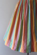 Load image into Gallery viewer, vintage 1950s rainbow sun dress