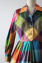 Load image into Gallery viewer, vintage 1960s patchwork rainbow dress