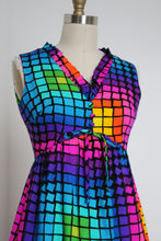 Load image into Gallery viewer, vintage 1960s rainbow mini dress {XS}