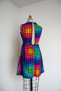 MARKED DOWN vintage 1960s rainbow mini dress {XS}