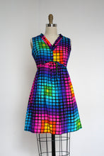 Load image into Gallery viewer, MARKED DOWN vintage 1960s rainbow mini dress {XS}