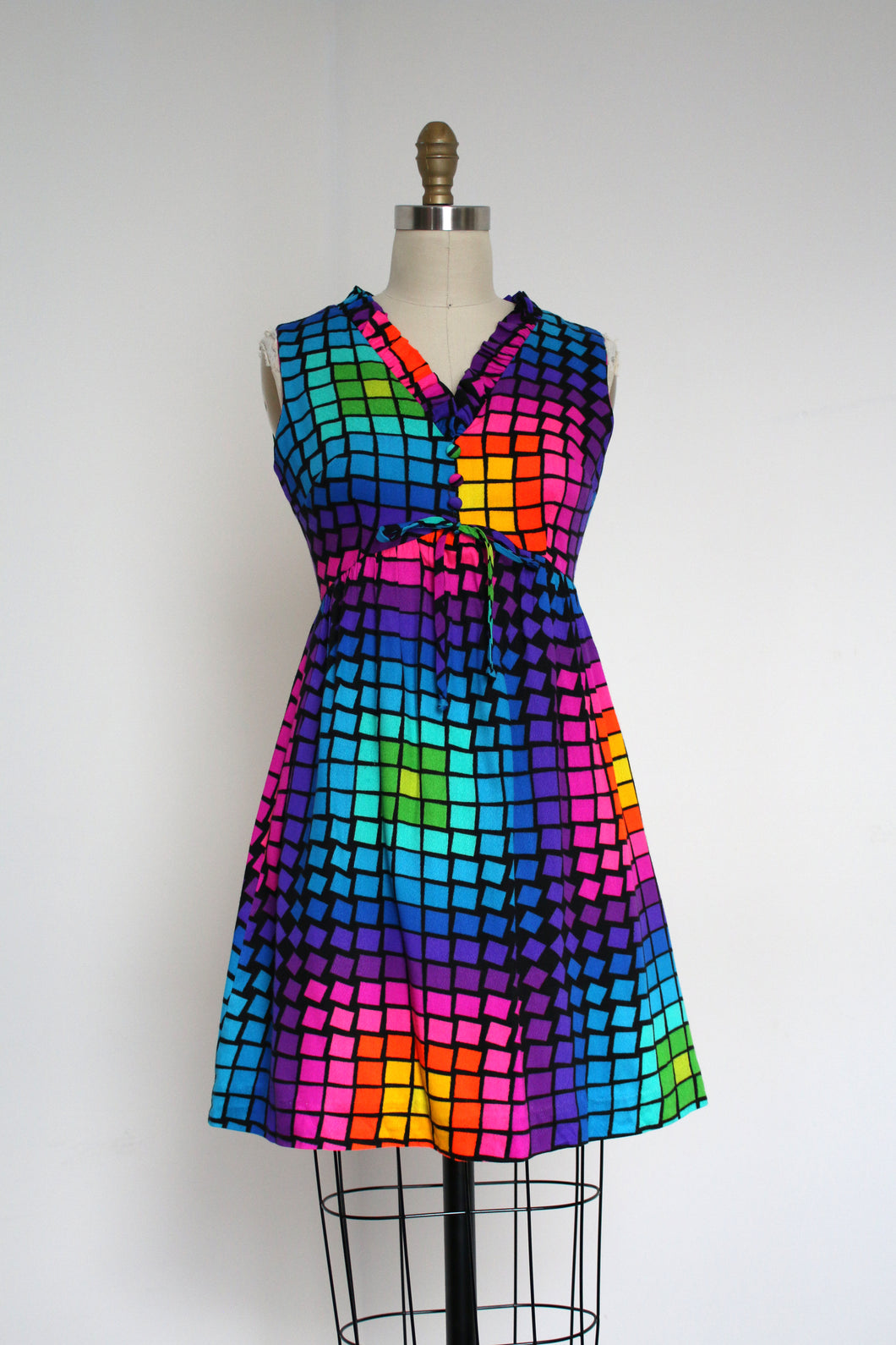 vintage 1960s rainbow mini dress {XS}